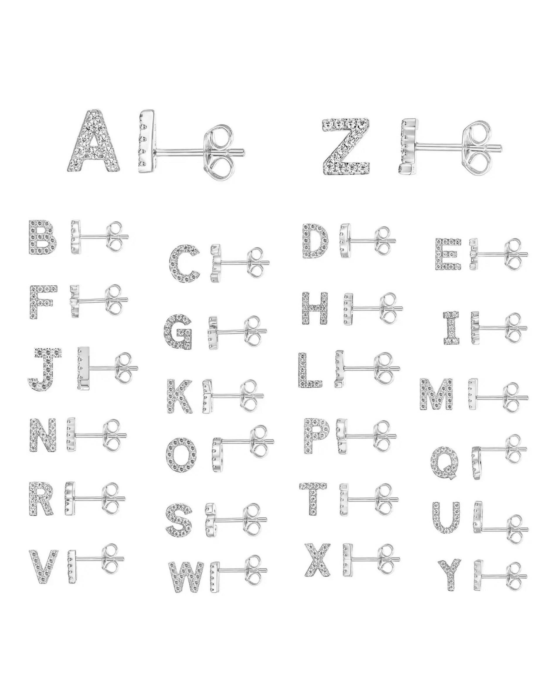 Elarosa Initial Silver Küpe