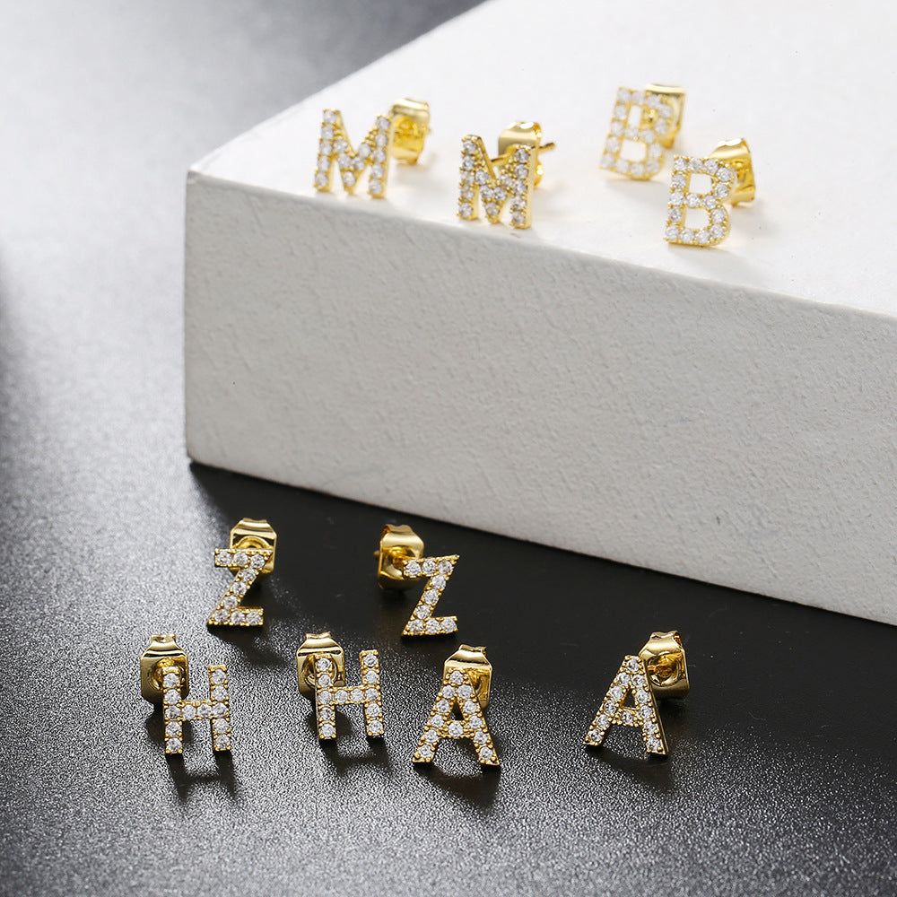 Elarosa Initial Gold Küpe